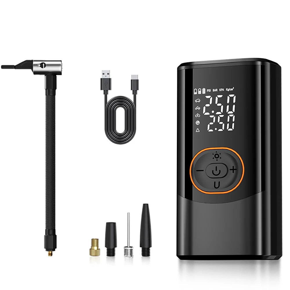 Tire Inflator Portable Air Compressor Cordless Tires Air Pump with LED Light Digital Display for Car Motorcycles and Bicycles