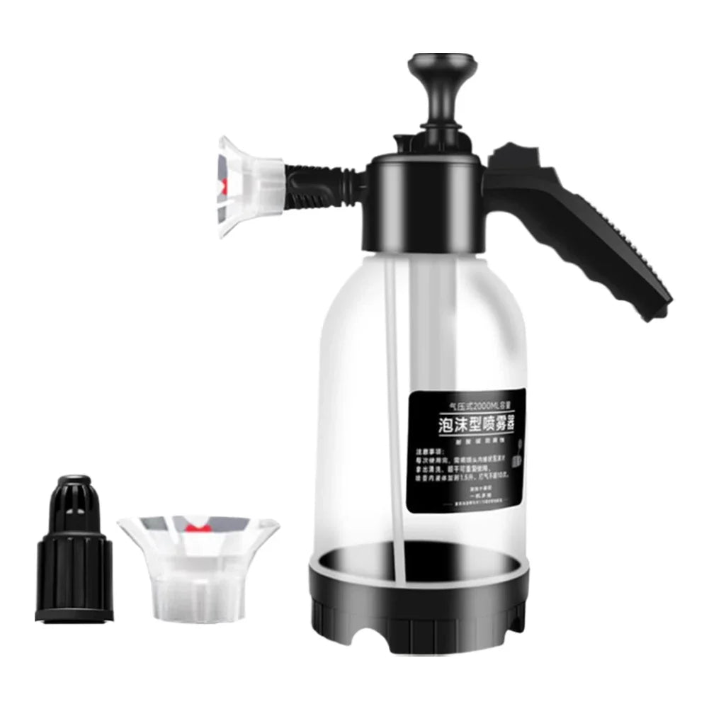 2L Handheld Foam Sprayer — Pneumatic Car Wash Snow Foam Cannon with 2 Nozzles