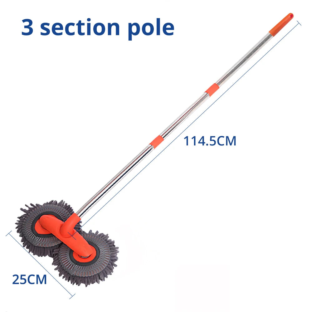 HVIERO Microfiber Car Wash Mop — 360° Rotating Long Handle Brush for Cars, SUVs & Trucks
