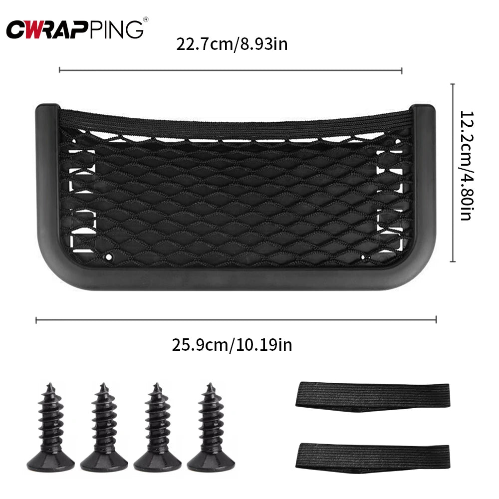 Car Organizer Mesh Storage Bag Net Pocket Mobile Phone Holder Multi Function Car Storage Net for RV Truck SUV Car Accessories