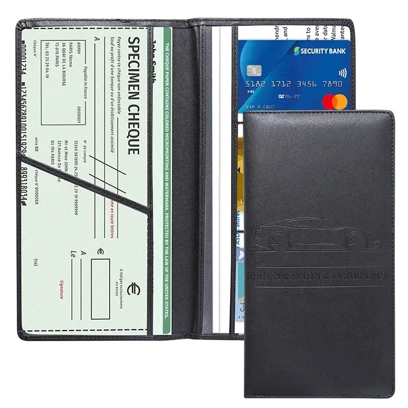 1pc PU Leather Car Registration & Insurance Card Holder, Multifunctional PU Leather Card Case, Magnetic Closure Car Document Wallet, Unisex, Multiple Colors Available