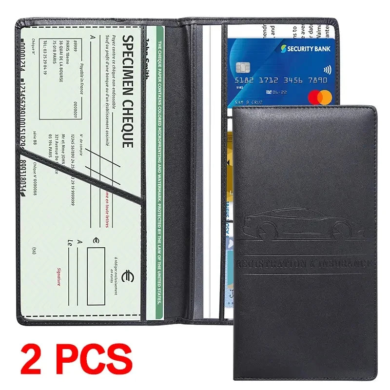1pc PU Leather Car Registration & Insurance Card Holder, Multifunctional PU Leather Card Case, Magnetic Closure Car Document Wallet, Unisex, Multiple Colors Available