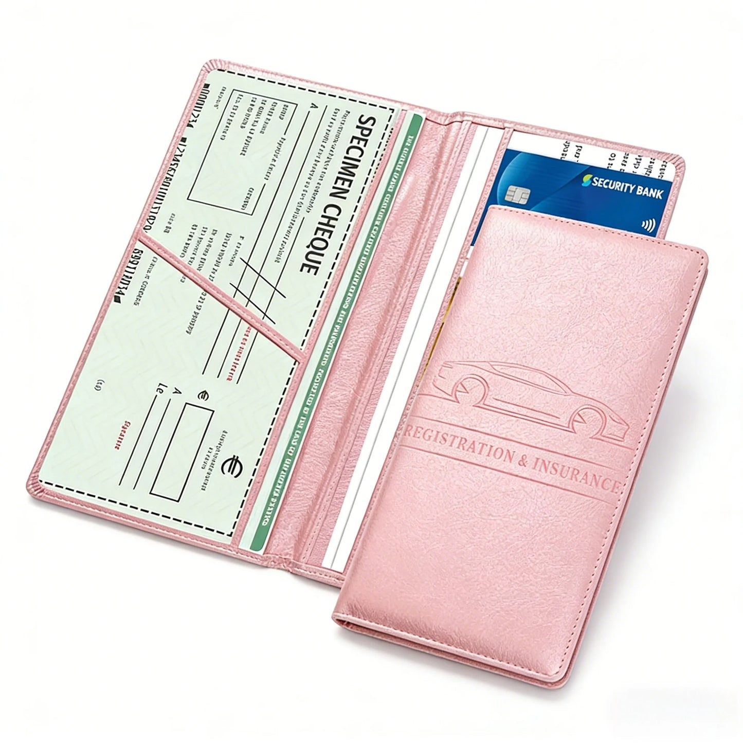 1pc PU Leather Car Registration & Insurance Card Holder, Multifunctional PU Leather Card Case, Magnetic Closure Car Document Wallet, Unisex, Multiple Colors Available