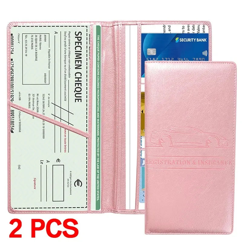 1pc PU Leather Car Registration & Insurance Card Holder, Multifunctional PU Leather Card Case, Magnetic Closure Car Document Wallet, Unisex, Multiple Colors Available