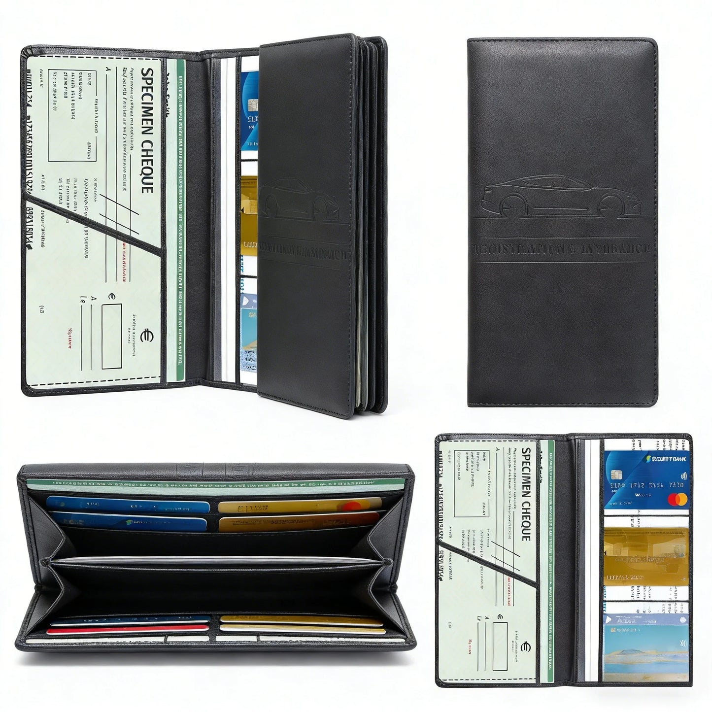 1pc PU Leather Car Registration & Insurance Card Holder, Multifunctional PU Leather Card Case, Magnetic Closure Car Document Wallet, Unisex, Multiple Colors Available