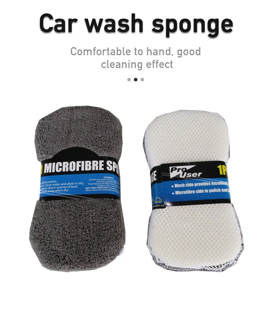 SEAMETAL 9-in-1 Car Wash Cleaning Kit — Microfiber Towels, Wash Glove, Sponge & Applicator Pads