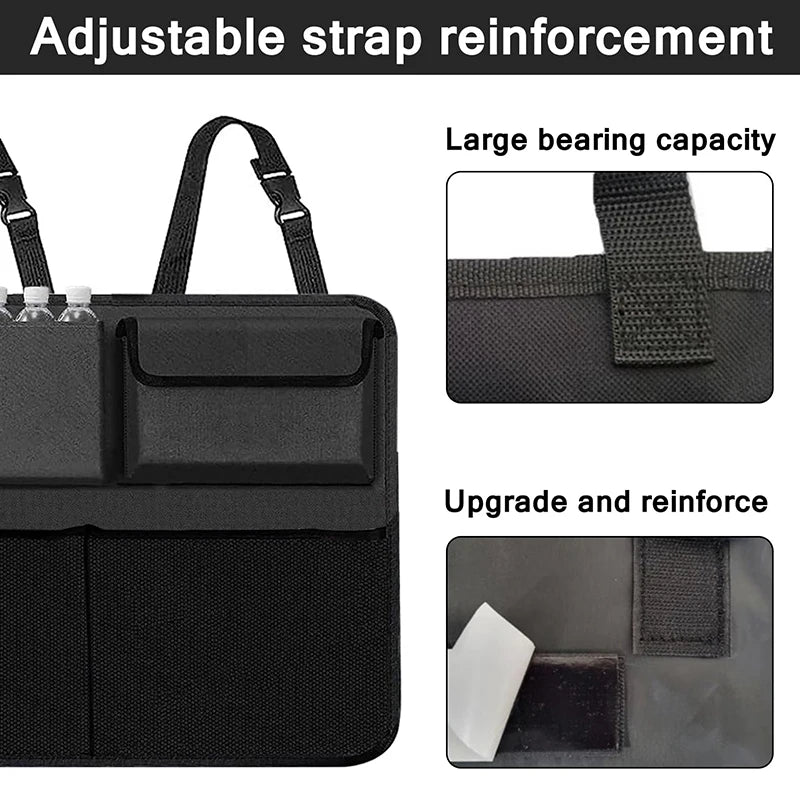 Large Capacity Oxford Car Trunk Hanging Storage Bag — 8-Pocket Waterproof Back Seat Organizer