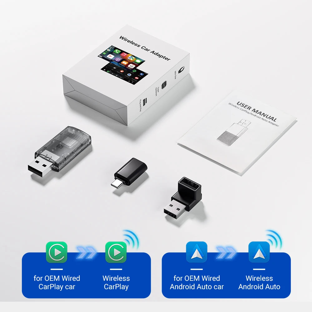 OTTOCAST Play2Video Ultra Wireless CarPlay AI Box Video Streaming for Car YouTube Netflix IPTV Plug&Play for Factory Wired CarPl