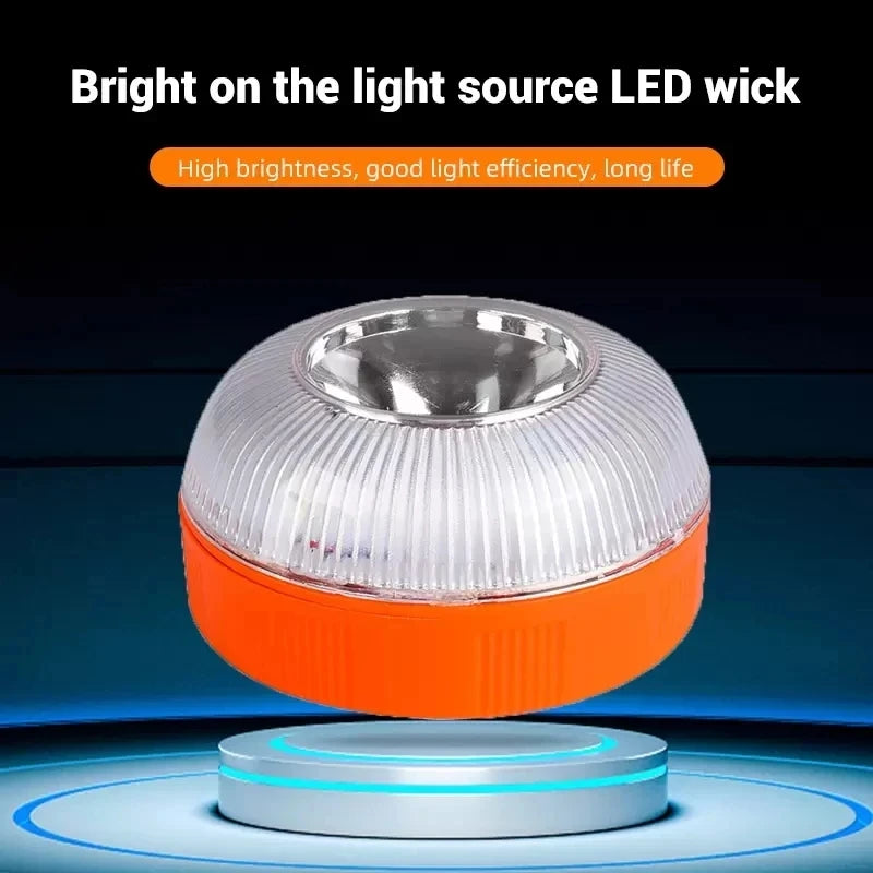 Heinast LED Car Strobe Warning Light — Portable Magnetic Emergency Beacon with Multi-Mode Flashing