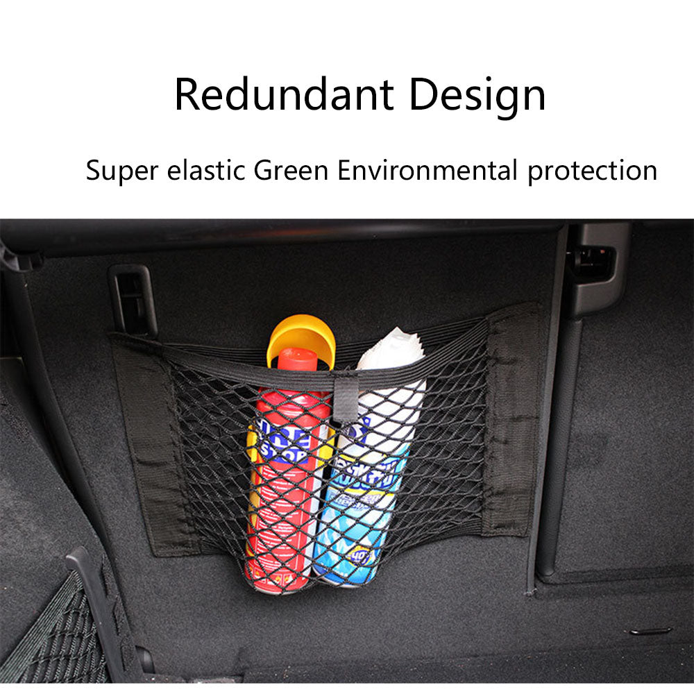 Car Trunk Nylon Mesh Net Organizer — Elastic Storage Bag for Auto Back & Rear Trunk