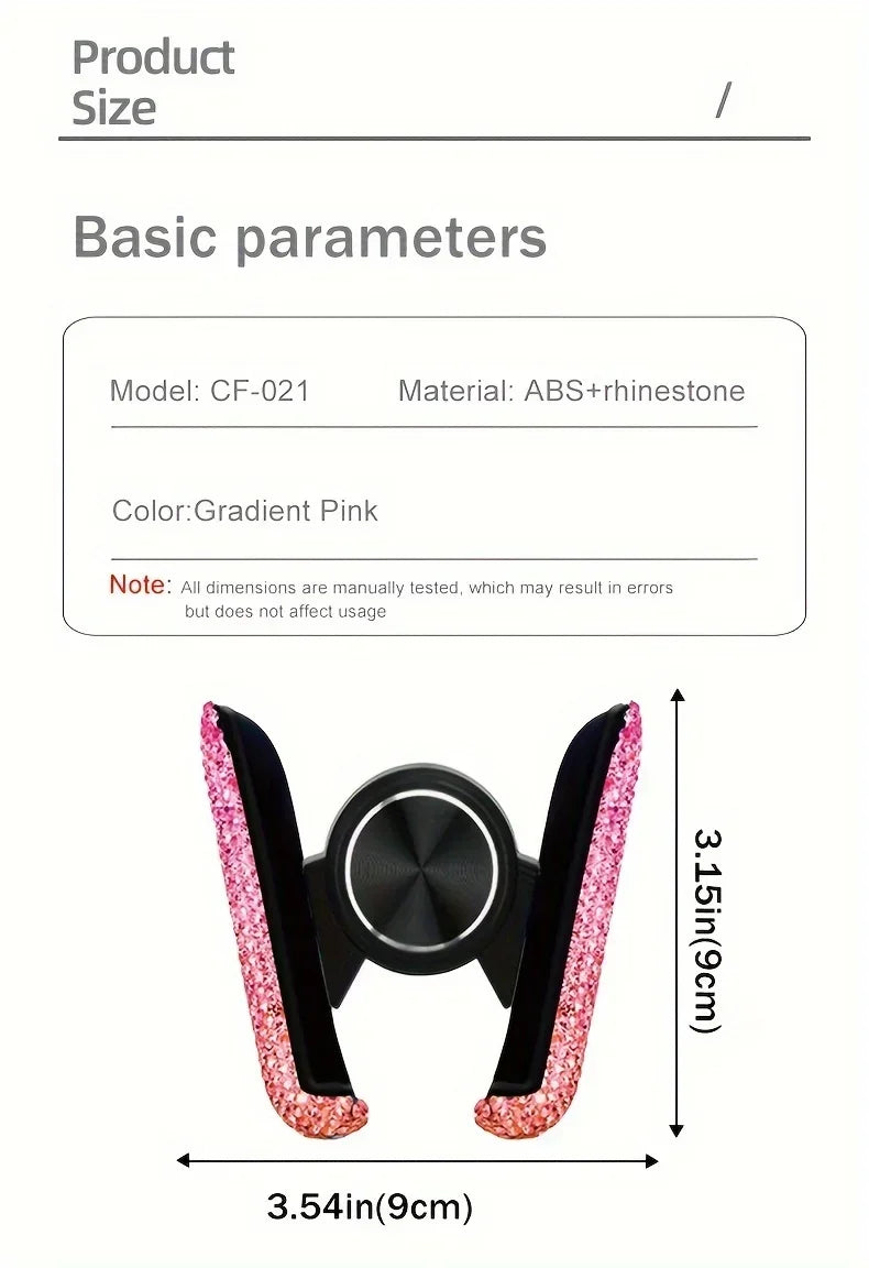 Car Phone Holder Diamond Crystal Car Air Vent Mount Clip Mobile Phone Holder Stand in Auto Bracket Interior Accessories