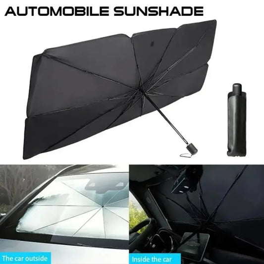 Car Windshield Sun Shade Umbrella [2026 Upgrade Sun Protection & Keep Cool] Protect Interior, 360° Flex Handle Sun Shield Sunshade, Medium  for Most Car