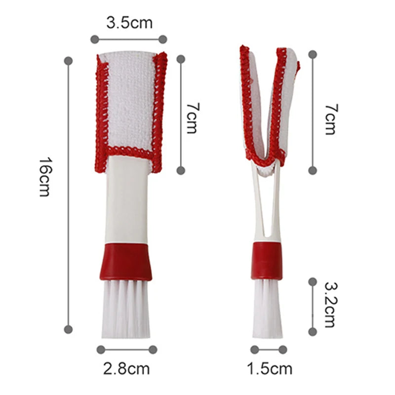 Double-Head Car Interior Cleaning Brush — Air Vent, Dashboard & Keyboard Dust Remover