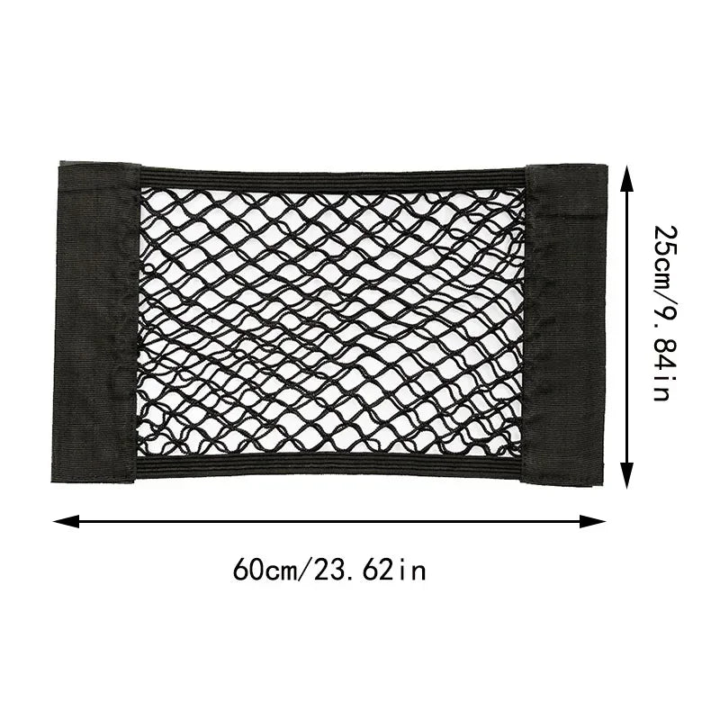 Car Trunk Nylon Mesh Net Organizer — Elastic Storage Bag for Auto Back & Rear Trunk