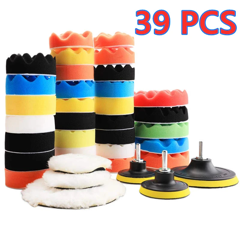 3-Inch Car Polishing Kit — Foam & Wool Buffing Pads for Waxing, Polishing & Headlight Refurbishing | 4 Sets