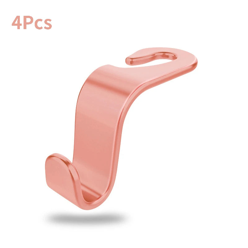 Car Seat Headrest Hooks (4PCS) — Bag & Purse Hanger Clips for Car Interior Storage