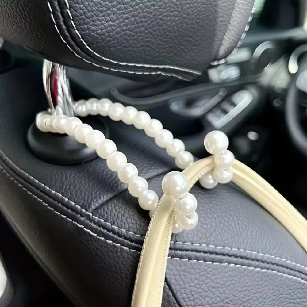 Bowknot Car Hook Elegant Alloy Pearl Car Organizer Clip Car Seat Back Hanger Durable Lovely Bow Knot Car Hook Car Styling