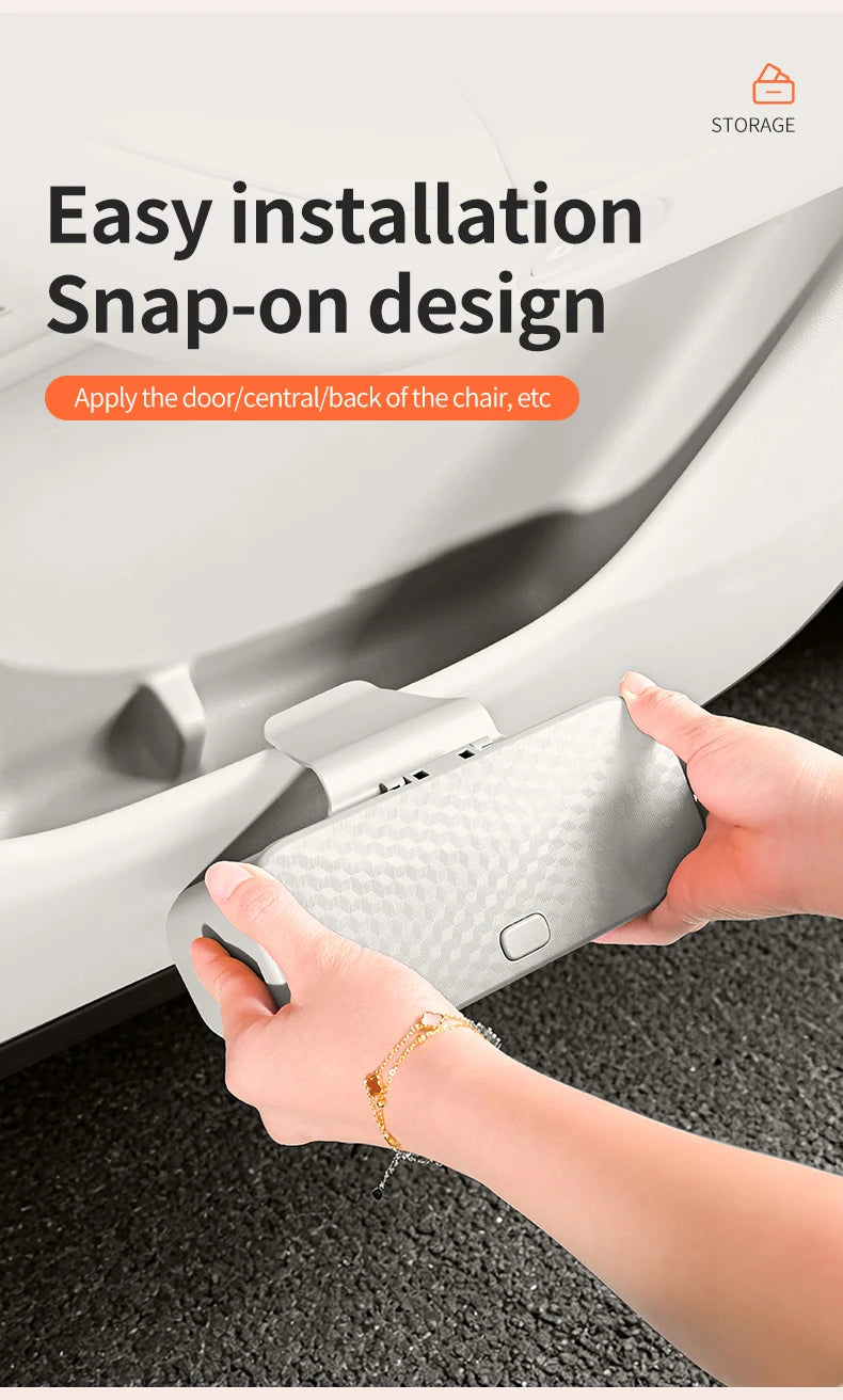 Multifunctional Car Trash Can with Lid Button Hanging Storage Bin for Wet and Dry Use Auto Interior Accessories Organizer Box