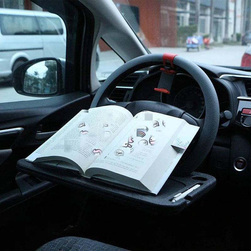 Multifunctional Car Steering Wheel Portable Tray Seat Organizer for Office Dining Reading Universal Car Bracket Tray Board