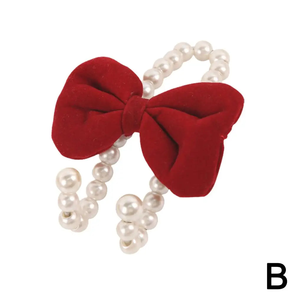 Bowknot Car Hook Elegant Alloy Pearl Car Organizer Clip Car Seat Back Hanger Durable Lovely Bow Knot Car Hook Car Styling