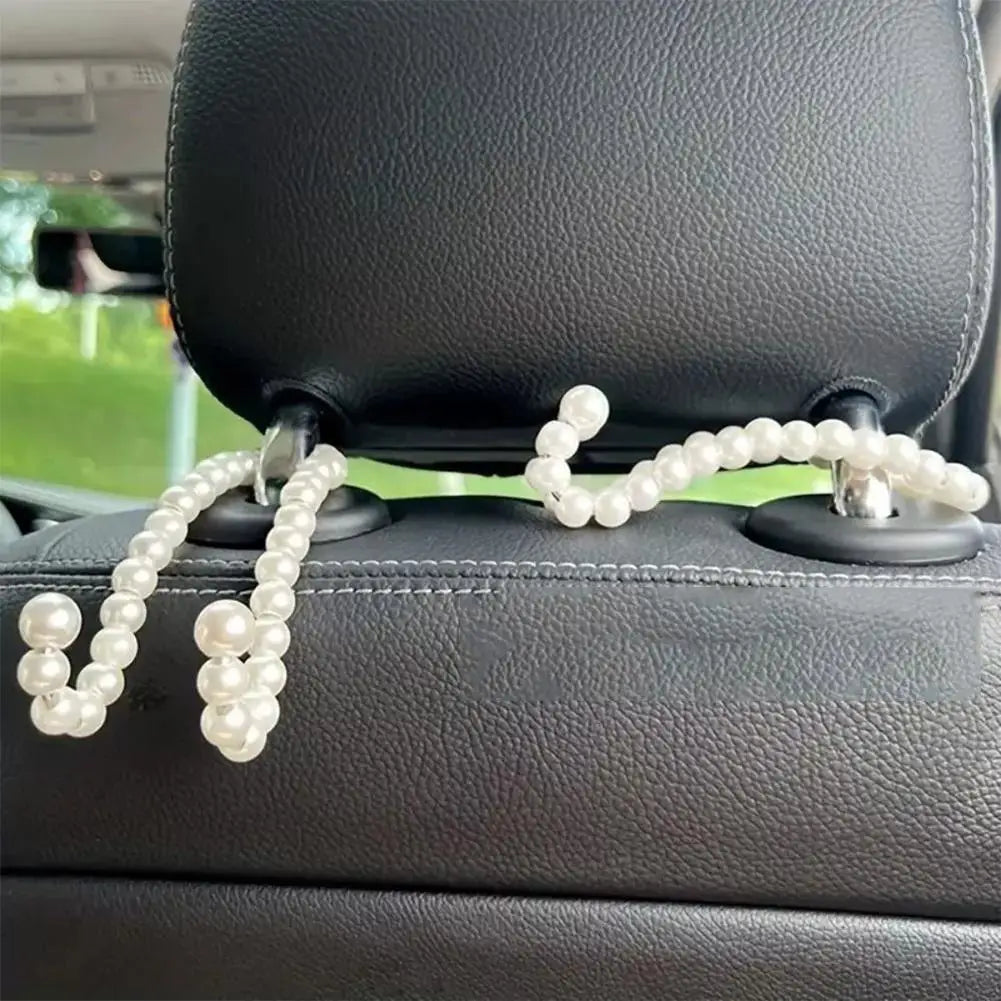 Bowknot Car Hook Elegant Alloy Pearl Car Organizer Clip Car Seat Back Hanger Durable Lovely Bow Knot Car Hook Car Styling