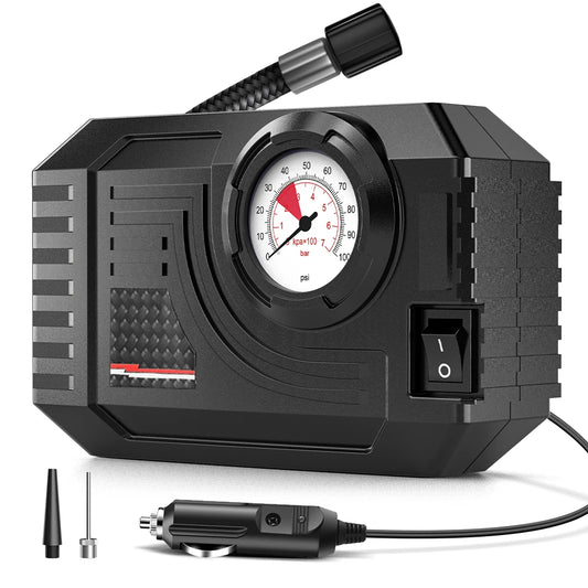 Portable Mini Air Pump Tire Inflator — Digital Compressor for Car, Motorcycle & Bicycle