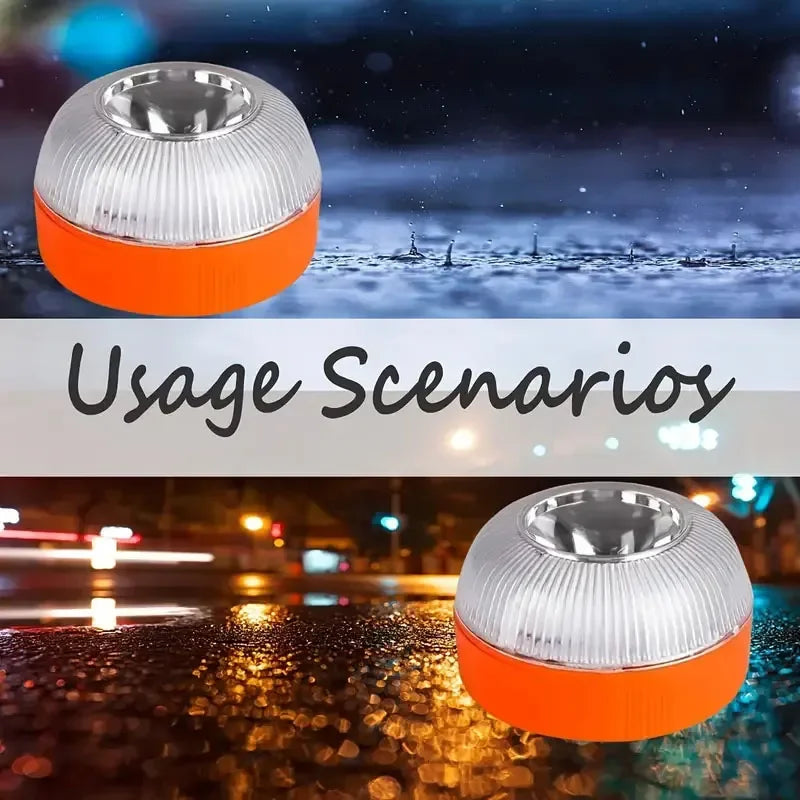 Heinast LED Car Strobe Warning Light — Portable Magnetic Emergency Beacon with Multi-Mode Flashing