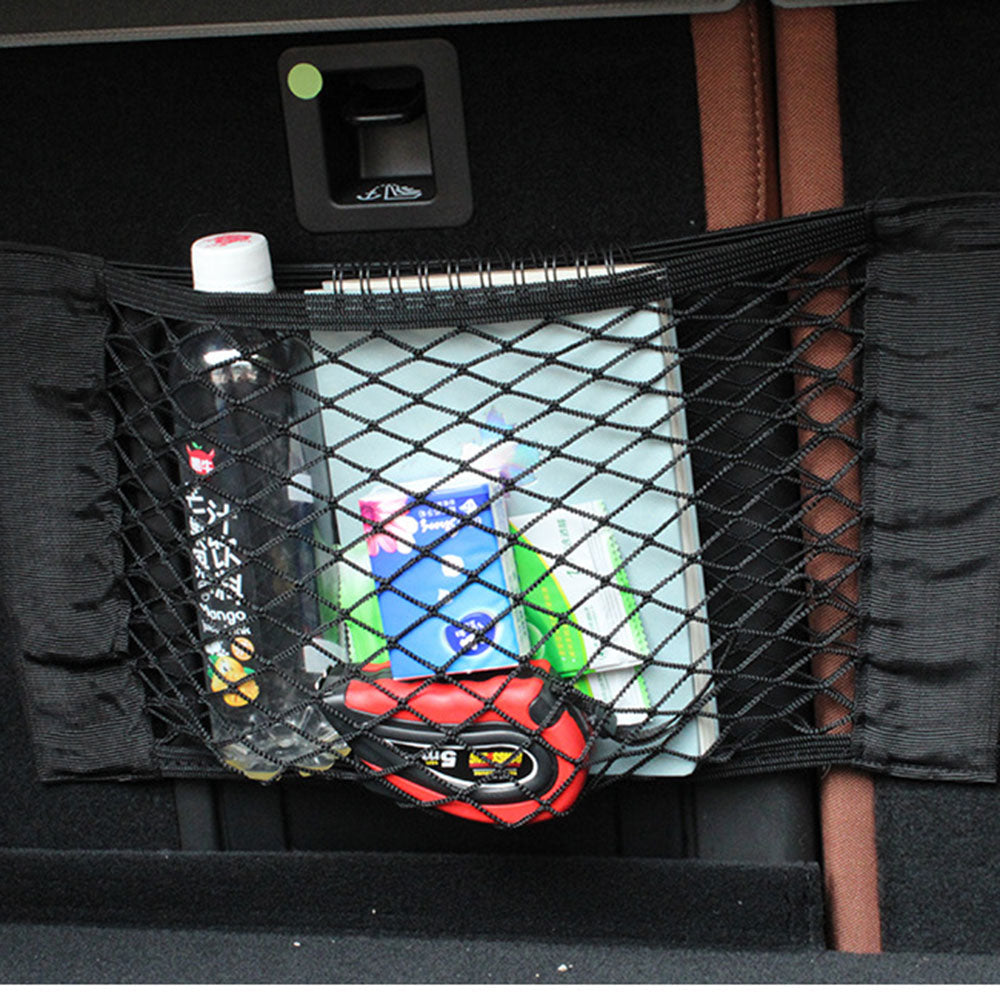 Car Trunk Nylon Mesh Net Organizer — Elastic Storage Bag for Auto Back & Rear Trunk