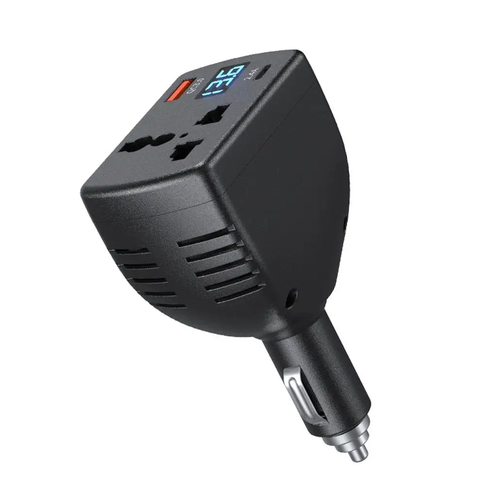 150W Car Power Inverter — DC 12V/24V to AC 220V with PD3.0 USB-C & USB-A Fast Charging