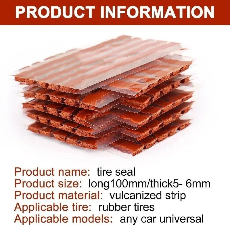 Portable Car Tire Puncture Repair Kit T-Handle Tools Glue Strips Universal for Truck Motorcycle RV Roadside Safety