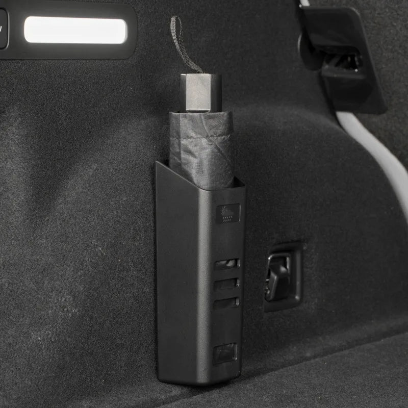 Universal Car Umbrella Holder & Storage Box — Waterproof Trunk Organizer for SUV, Sedan & Hatchback