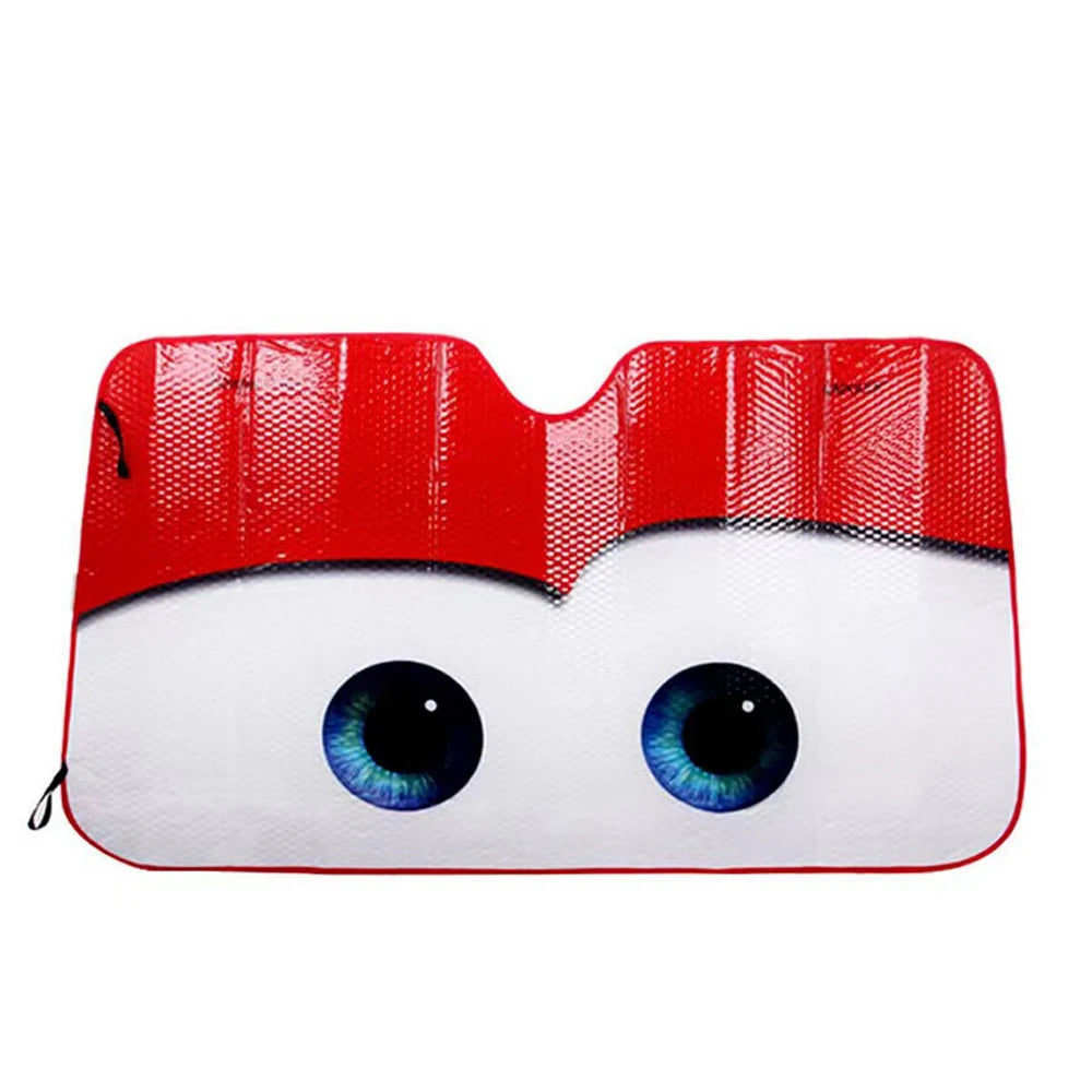 Car Windshield Sunshade with Eye Design — Aluminium Foil UV Sun Visor | 4 Colors