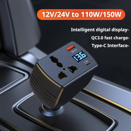 2025 New Inverter 150W DC 12V To AC 220V Auto Power Inverter Car Voltage Converter Adapter Adaptor With USB Car Charger