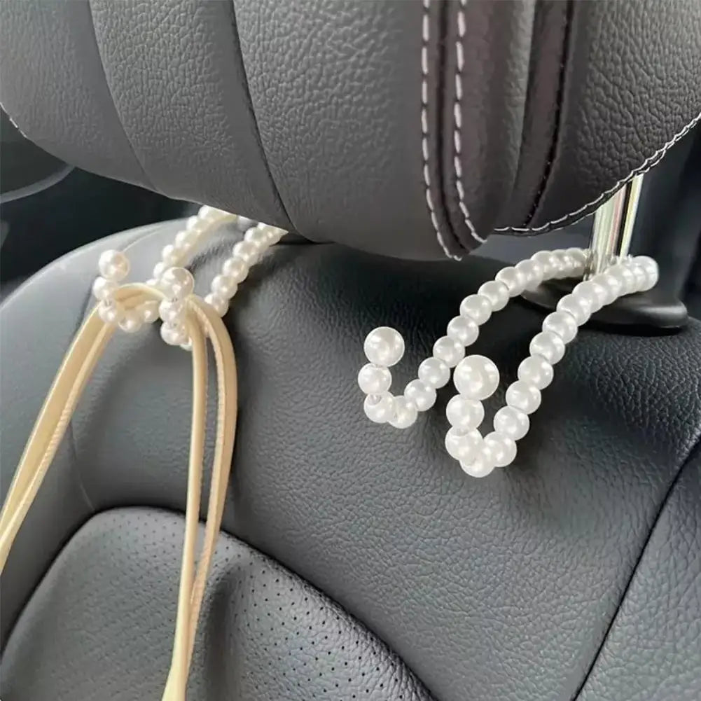 Bowknot Car Hook Elegant Alloy Pearl Car Organizer Clip Car Seat Back Hanger Durable Lovely Bow Knot Car Hook Car Styling