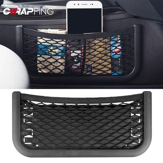 Car Organizer Mesh Storage Bag Net Pocket Mobile Phone Holder Multi Function Car Storage Net for RV Truck SUV Car Accessories