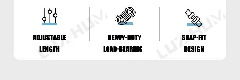 Portable Car Clothes Hanger Rope 10KG Large-Bearing Car Clothesline 83cm-119cm Adjustable Clothes Storage Hanger for Traveling