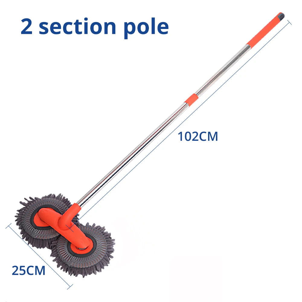 HVIERO Microfiber Car Wash Mop — 360° Rotating Long Handle Brush for Cars, SUVs & Trucks