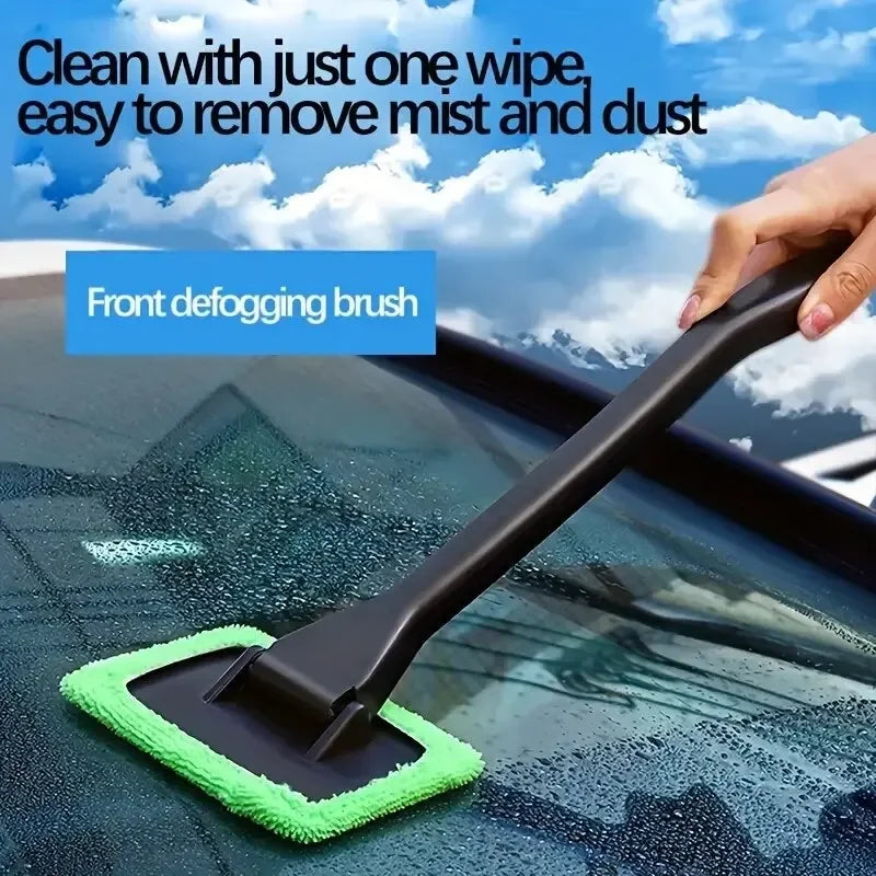 Long Handle Car Windshield Cleaning Brush — 180° Rotating Head Window Wiper Tool | 3 Colors