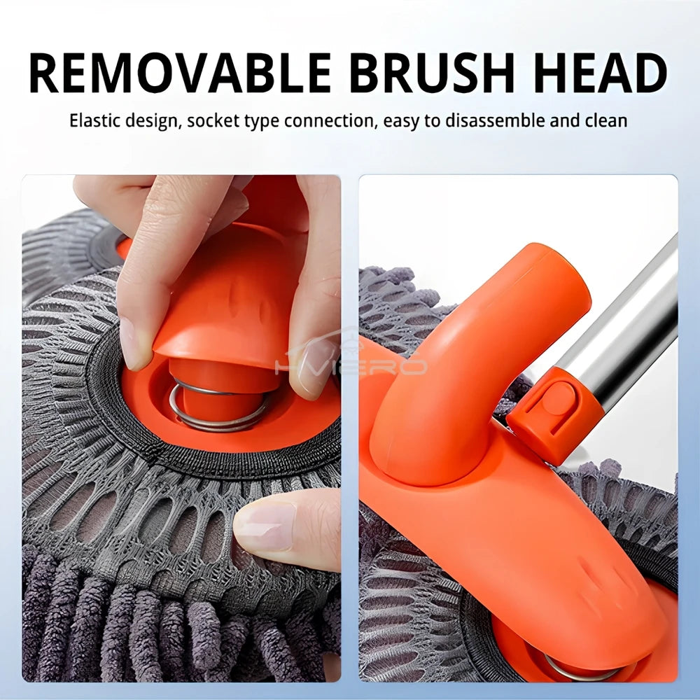 HVIERO Microfiber Car Wash Mop — 360° Rotating Long Handle Brush for Cars, SUVs & Trucks
