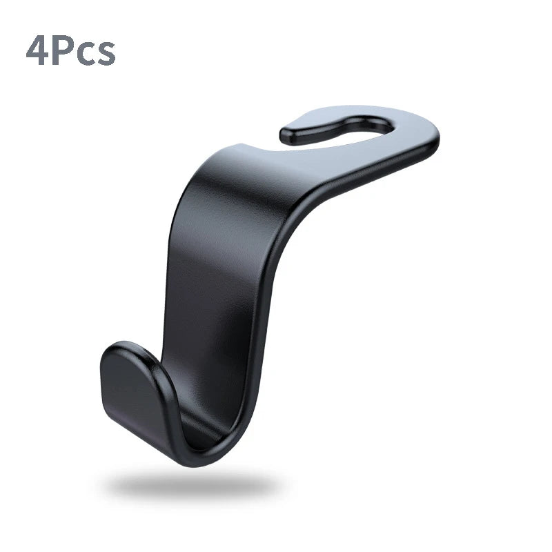 Car Seat Headrest Hooks (4PCS) — Bag & Purse Hanger Clips for Car Interior Storage