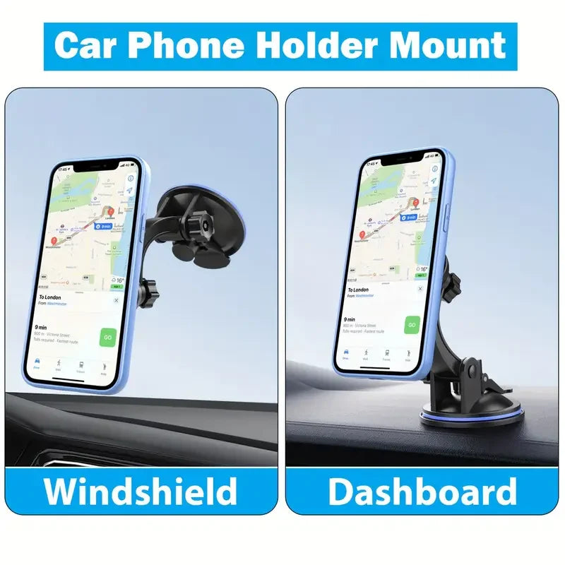 Universal Phone Holder 360° Rotatable — Car Dashboard, Windshield, Bike & Motorcycle Handlebar Mount