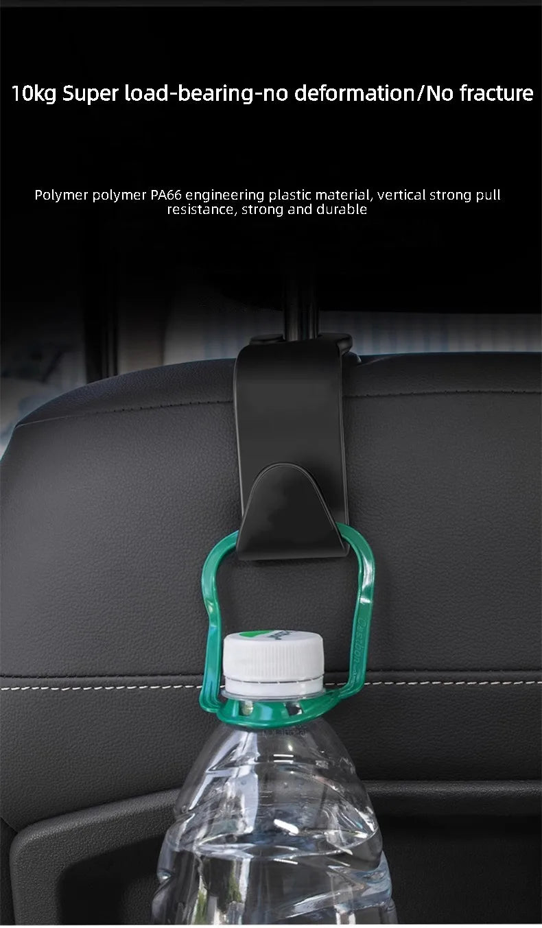 Car Seat Headrest Hooks (4PCS) — Bag & Purse Hanger Clips for Car Interior Storage