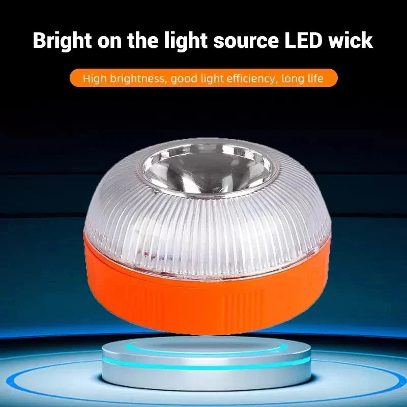 Heinast LED Car Strobe Warning Light — Portable Magnetic Emergency Beacon with Multi-Mode Flashing