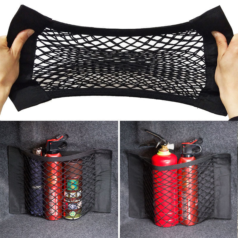 Car Trunk Nylon Mesh Net Organizer — Elastic Storage Bag for Auto Back & Rear Trunk