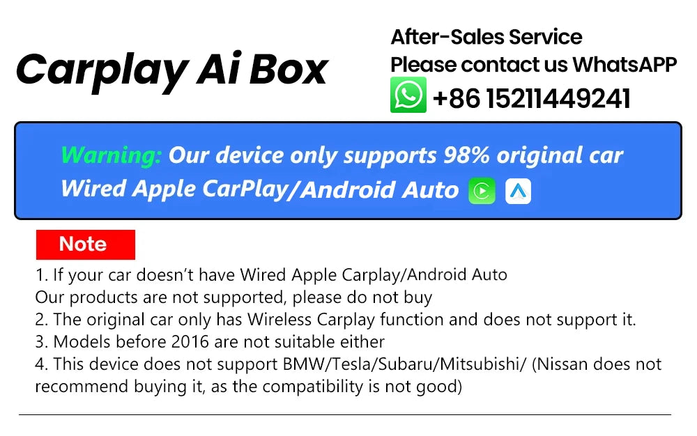 PLAYAIBOX Wireless 2IN1 CarPlay Android Auto Wireless Supermini Box Adapter Plug And Play Dongle Bluetooth WiFi Fast Connect