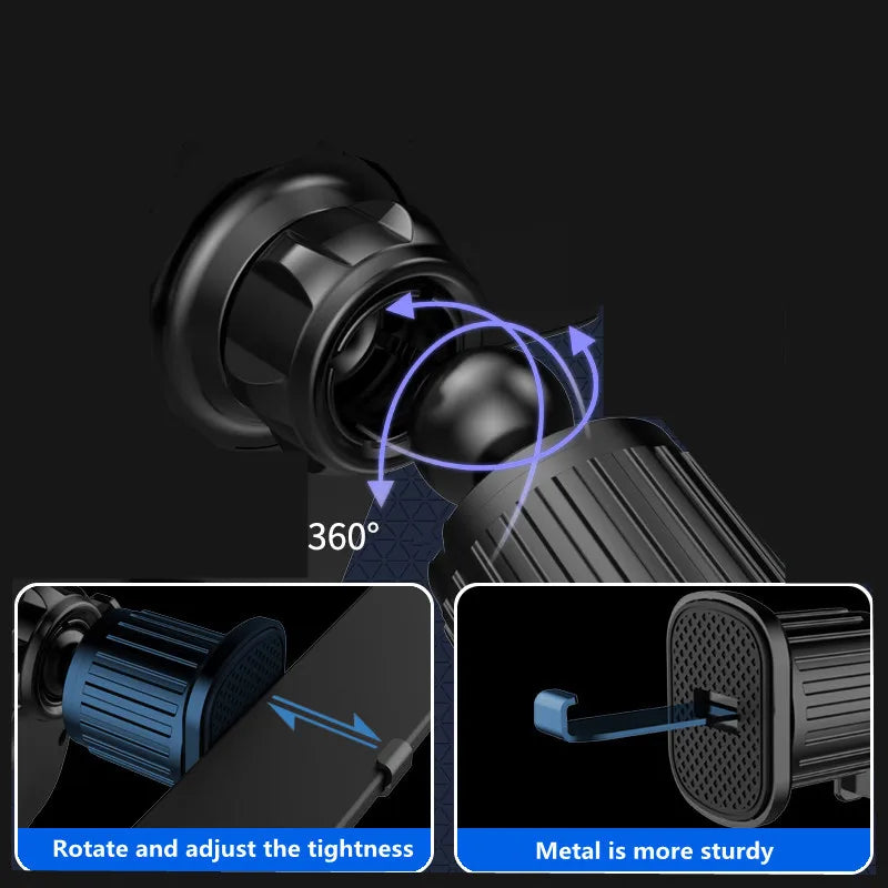 Universal Car Phone Holder with Ventilation Hook for 360 Degree Rotation Installation Anti Shake Supports All Phone Xiaomi