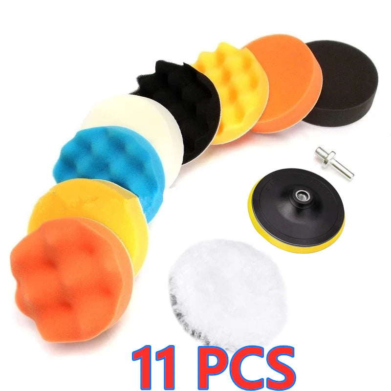 3-Inch Car Polishing Kit — Foam & Wool Buffing Pads for Waxing, Polishing & Headlight Refurbishing | 4 Sets