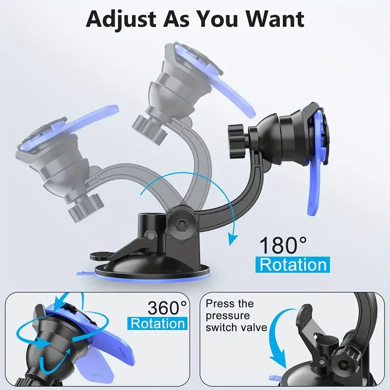 Universal Phone Holder 360° Rotatable — Car Dashboard, Windshield, Bike & Motorcycle Handlebar Mount