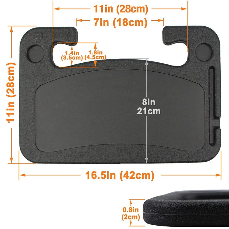 Multifunctional Car Steering Wheel Portable Tray Seat Organizer for Office Dining Reading Universal Car Bracket Tray Board