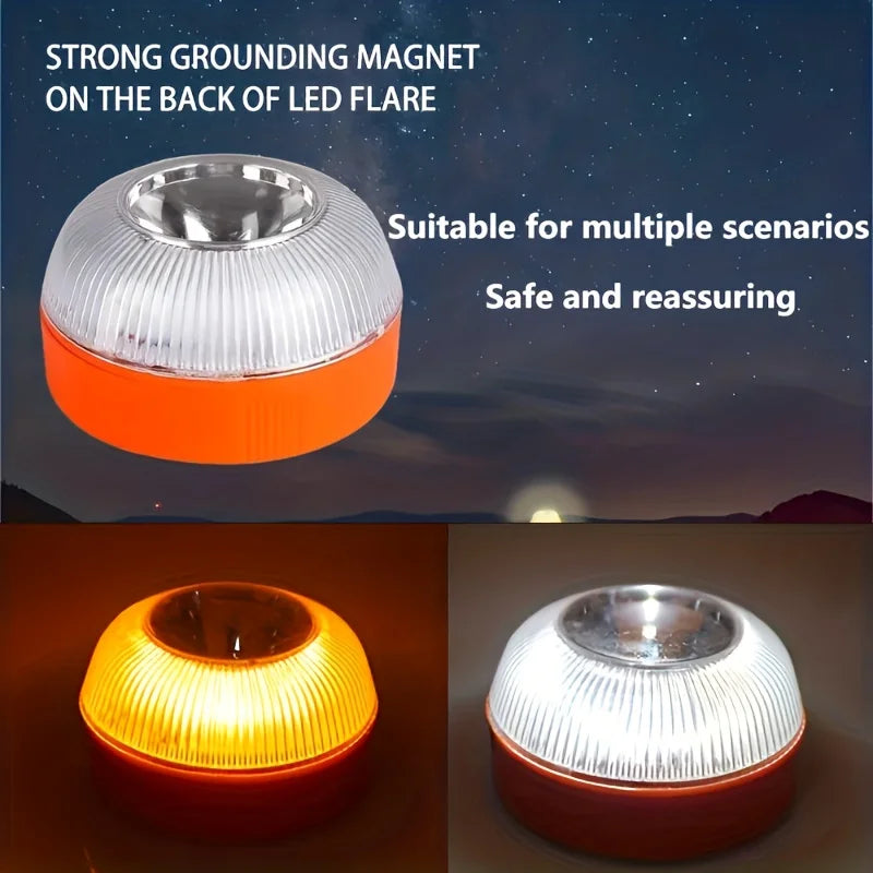 Heinast LED Car Strobe Warning Light — Portable Magnetic Emergency Beacon with Multi-Mode Flashing